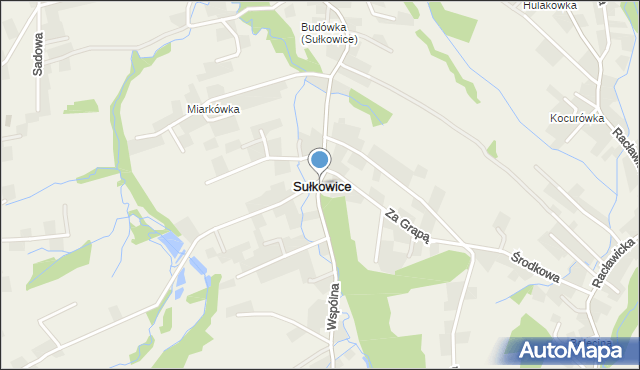 Sułkowice gmina Andrychów, Wspólna, mapa Sułkowice gmina Andrychów