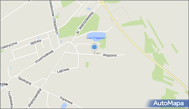 Tarnobrzeg, Wspólna, mapa Tarnobrzegu