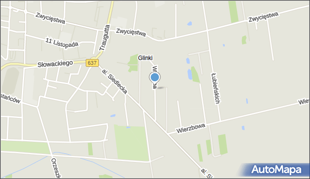 Węgrów, Wspólna, mapa Węgrów