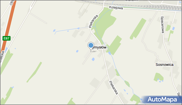 Wymysłów gmina Mszczonów, Wspólna, mapa Wymysłów gmina Mszczonów