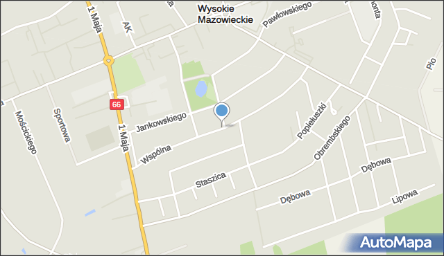 Wysokie Mazowieckie, Wspólna, mapa Wysokie Mazowieckie