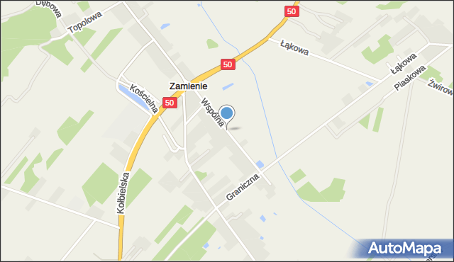 Zamienie gmina Mińsk Mazowiecki, Wspólna, mapa Zamienie gmina Mińsk Mazowiecki