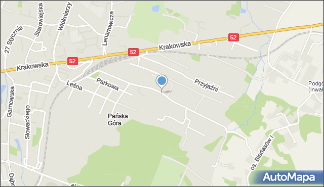 Andrychów, Wyzwolenia, mapa Andrychów