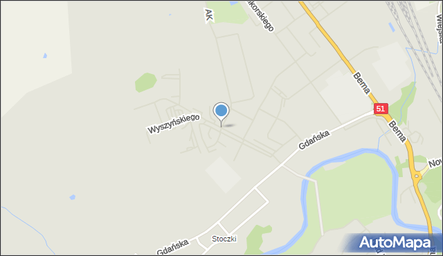 Bartoszyce, Wyszyńskiego Stefana, ks. kard., mapa Bartoszyce