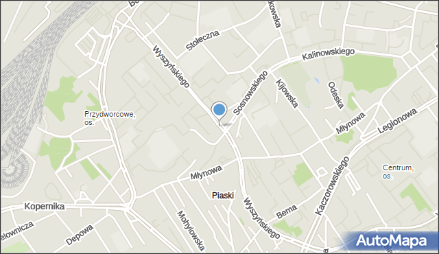Białystok, Wyszyńskiego Stefana, ks. kard., mapa Białegostoku