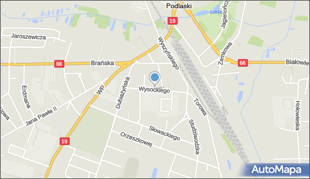 Bielsk Podlaski, Wysockiego Władysława, mapa Bielsk Podlaski