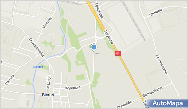 Bieruń, Wylotowa, mapa Bieruń