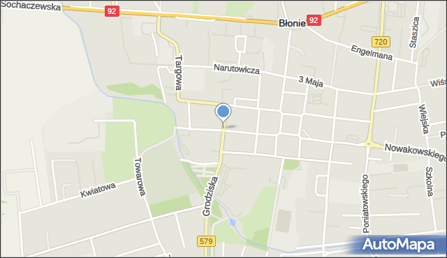 Błonie powiat warszawski zachodni, Wyszyńskiego Stefana, ks. kard., mapa Błonie powiat warszawski zachodni