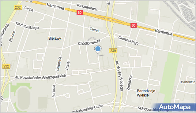 Bydgoszcz, Wybickiego Józefa, gen., mapa Bydgoszczy