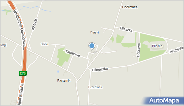 Dąbrowa Górnicza, Wyzwolenia, mapa Dąbrowa Górnicza