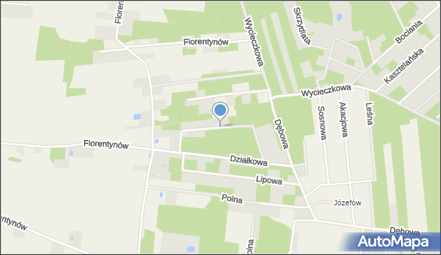 Florentynów gmina Lutomiersk, Wypoczynkowa, mapa Florentynów gmina Lutomiersk