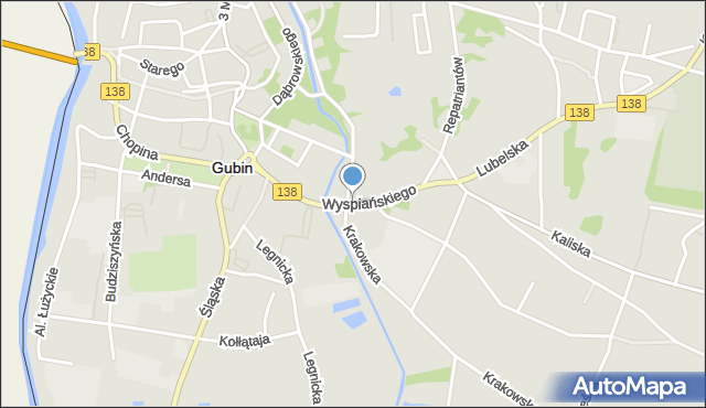 Gubin, Wyspiańskiego Stanisława, mapa Gubin