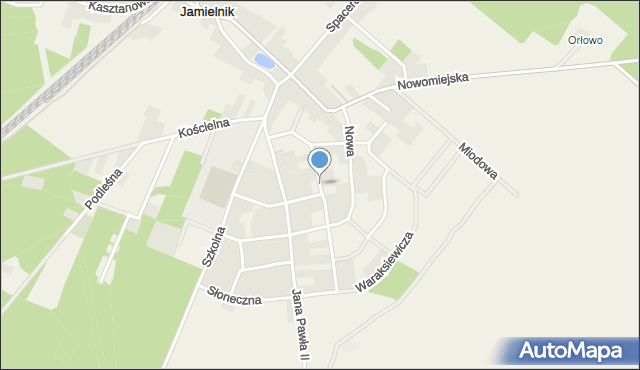 Jamielnik gmina Bratian, Wyszyńskiego Stefana, ks. kard., mapa Jamielnik gmina Bratian