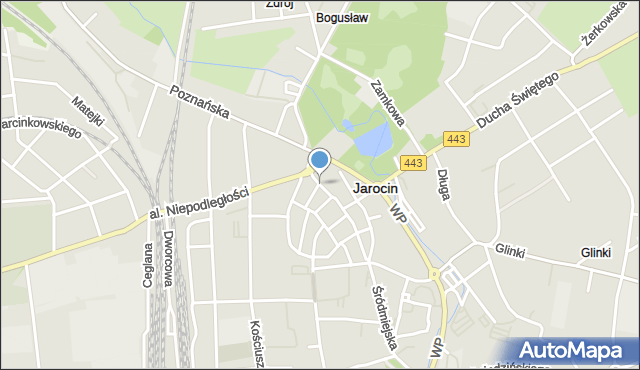 Jarocin, Wyszyńskiego Stefana, ks. kard., mapa Jarocin