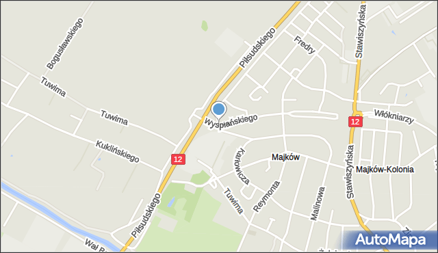Kalisz, Wyspiańskiego Stanisława, mapa Kalisza