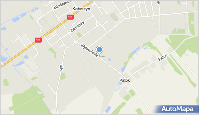 Kałuszyn powiat miński, Wyzwolenia, mapa Kałuszyn powiat miński