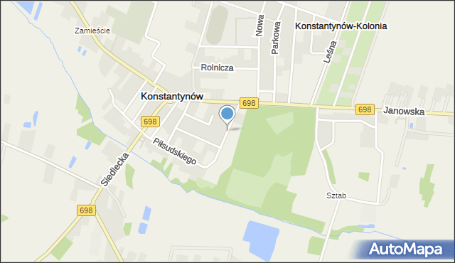 Konstantynów powiat bialski, Wyszyńskiego Stefana, ks. kard., mapa Konstantynów powiat bialski