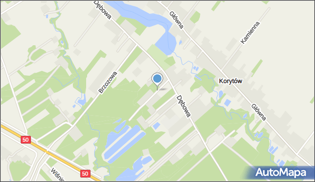 Korytów A, Wypoczynkowa, mapa Korytów A