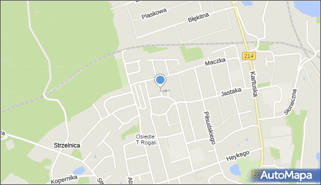 Kościerzyna, Wysockiego Piotra, mapa Kościerzyna