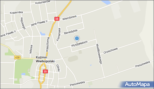 Koźmin Wielkopolski, Wyszyńskich Z. i Wł., mapa Koźmin Wielkopolski