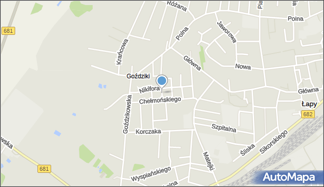 Łapy, Wyczółkowskiego Leona, mapa Łapy