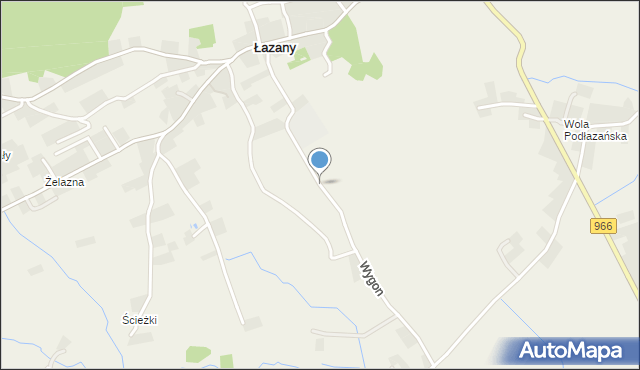 Łazany, Wygon, mapa Łazany