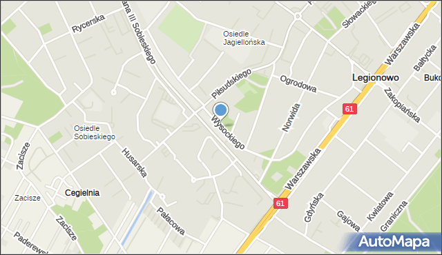 Legionowo, Wysockiego Piotra, mapa Legionowo