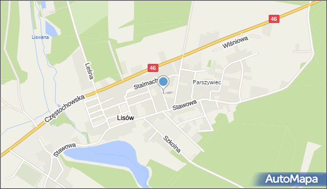 Lisów gmina Herby, Wyszyńskiego Stefana, ks. kard., mapa Lisów gmina Herby