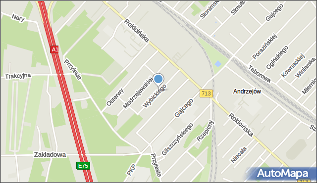 Łódź, Wybickiego Józefa, gen., mapa Łodzi