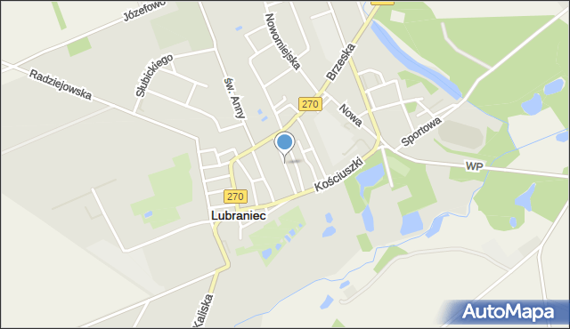 Lubraniec, Wyszyńskiego Stefana, ks. prym. kard., mapa Lubraniec