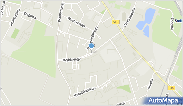 Malbork, Wybickiego Józefa, gen., mapa Malborka