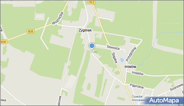 Miasteczko Śląskie, Wyciślika Franciszka, ks., mapa Miasteczko Śląskie