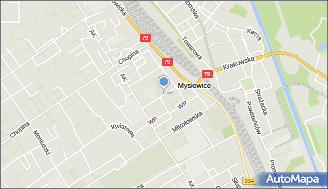 Mysłowice, Wyspiańskiego Stanisława, mapa Mysłowice