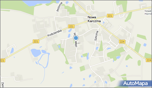 Nowa Karczma powiat kościerski, Wybickiego Józefa, gen., mapa Nowa Karczma powiat kościerski