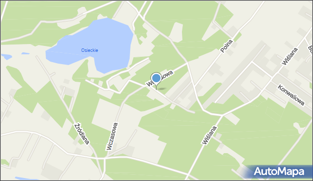 Osiek nad Wisłą, Wypoczynkowa, mapa Osiek nad Wisłą
