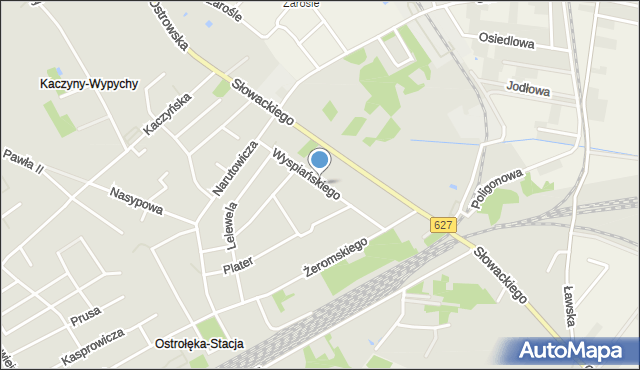 Ostrołęka, Wyspiańskiego Stanisława, mapa Ostrołęka