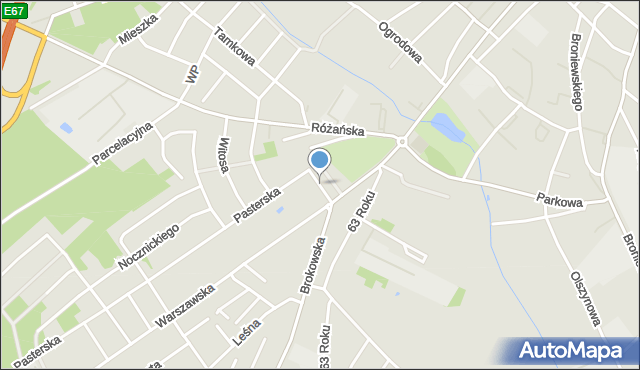 Ostrów Mazowiecka, Wyszyńskiego Stefana, ks. kard., mapa Ostrów Mazowiecka