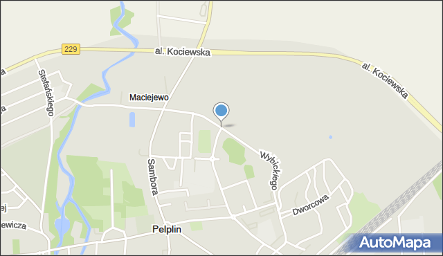 Pelplin, Wybickiego Józefa, gen., mapa Pelplin