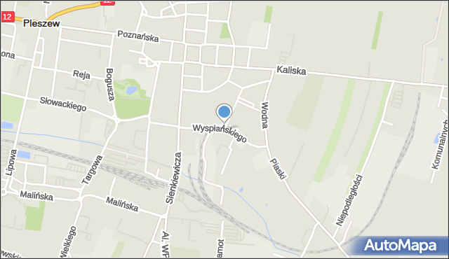 Pleszew, Wyspiańskiego Stanisława, mapa Pleszew