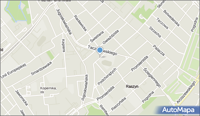 Poznań, Wysockiego Piotra, mapa Poznania