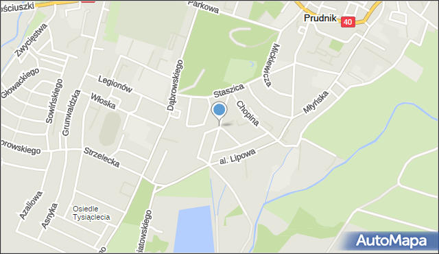 Prudnik, Wyszyńskiego Stefana, ks. kard., mapa Prudnik