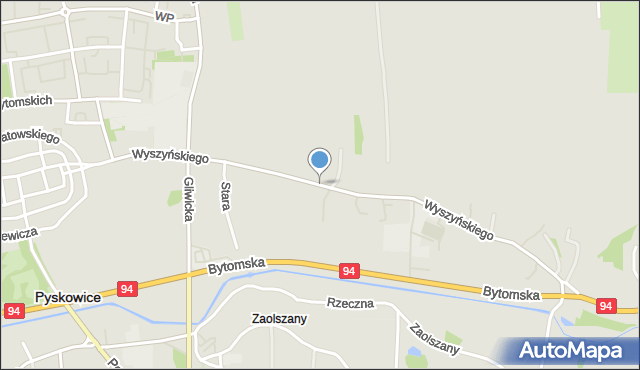 Pyskowice powiat gliwicki, Wyszyńskiego Stefana, ks. kard., mapa Pyskowice powiat gliwicki