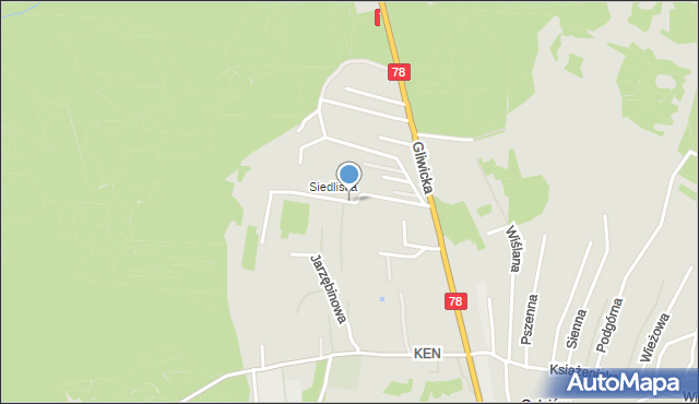 Rybnik, Wypoczynkowa, mapa Rybnika