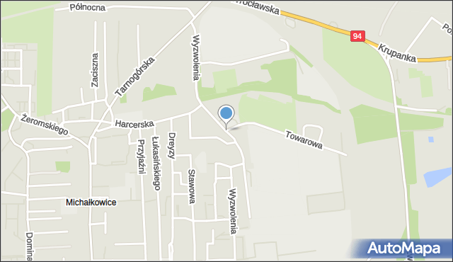 Siemianowice Śląskie, Wyzwolenia, mapa Siemianowice Śląskie