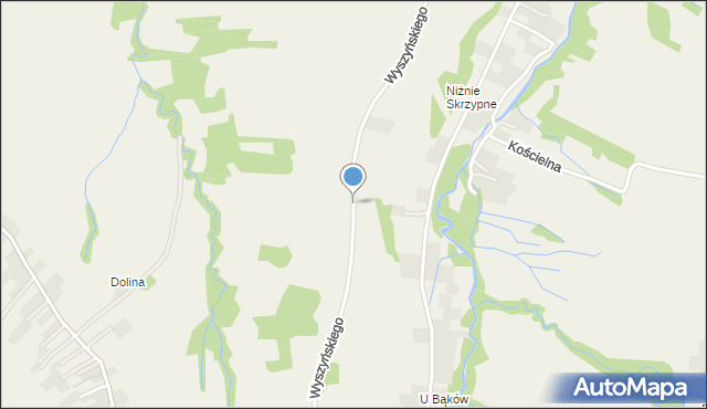 Skrzypne, Wyszyńskiego Stefana, ks. kard., mapa Skrzypne