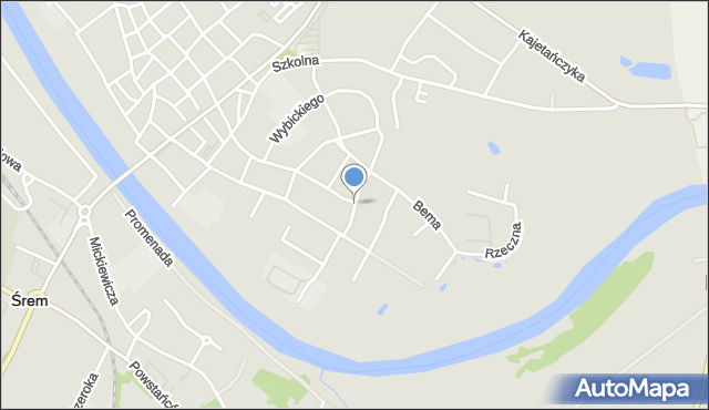 Śrem, Wybickiego Józefa, gen., mapa Śrem