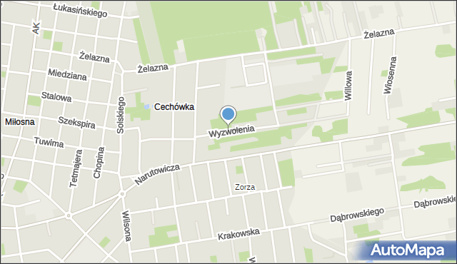 Sulejówek, Wyzwolenia, mapa Sulejówek