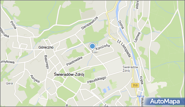 Świeradów-Zdrój, Wyszyńskiego Stefana, ks. kard., mapa Świeradów-Zdrój