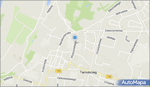 Tarnobrzeg, Wyszyńskiego Stefana, ks. kard., mapa Tarnobrzegu