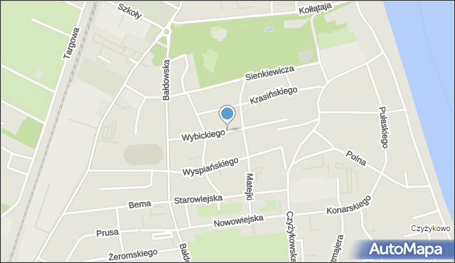 Tczew, Wybickiego Józefa, gen., mapa Tczew